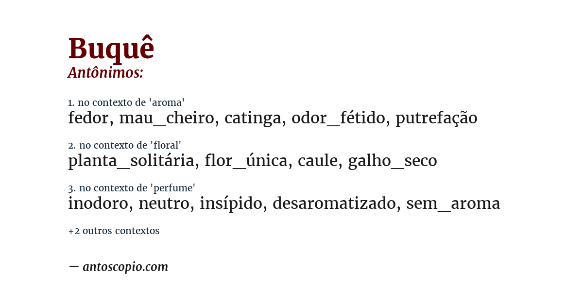Antônimo de buquê