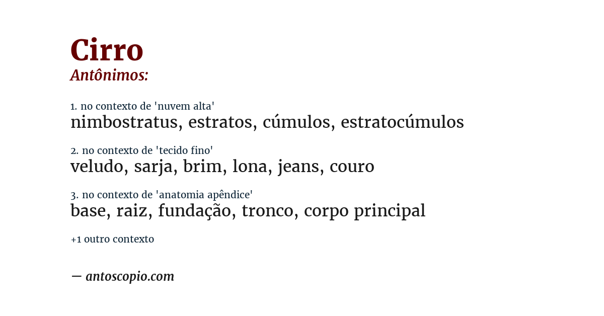 Antônimo de cirro