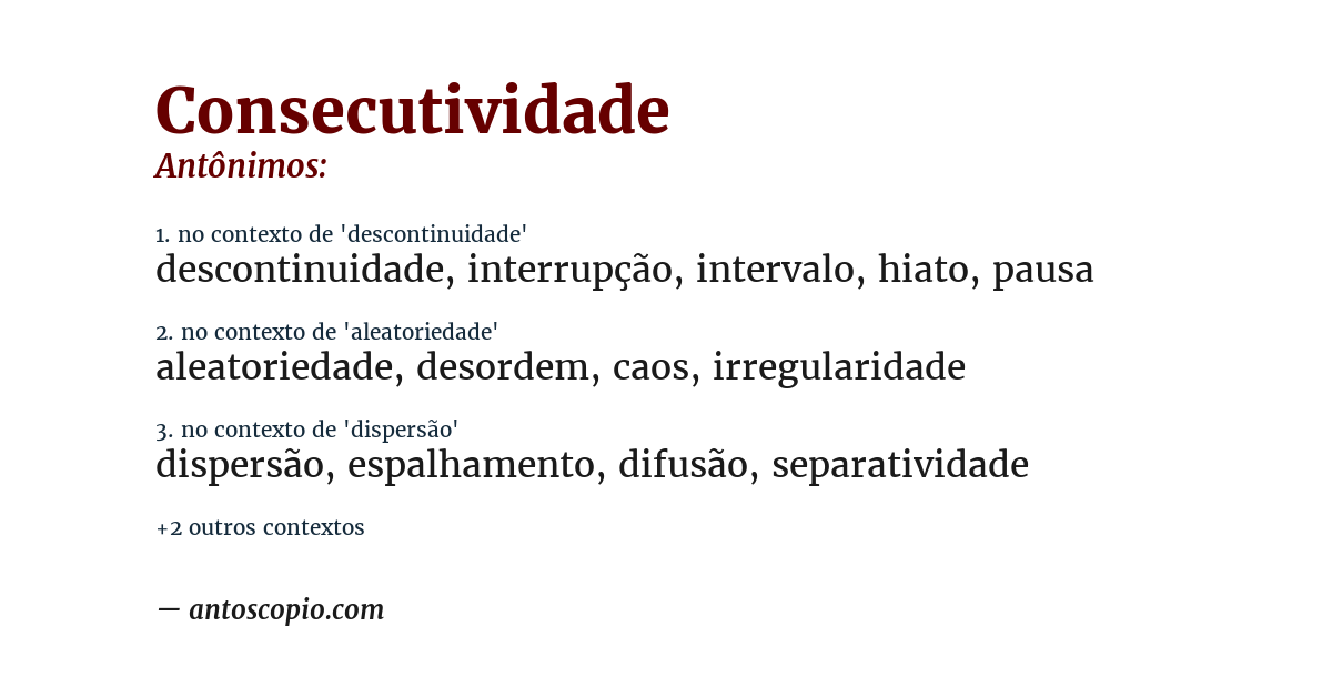 Antônimo de consecutividade