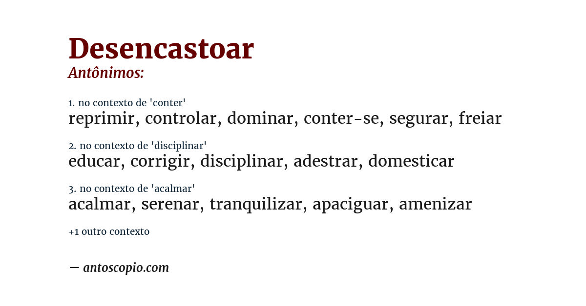 Antônimo de desencastoar