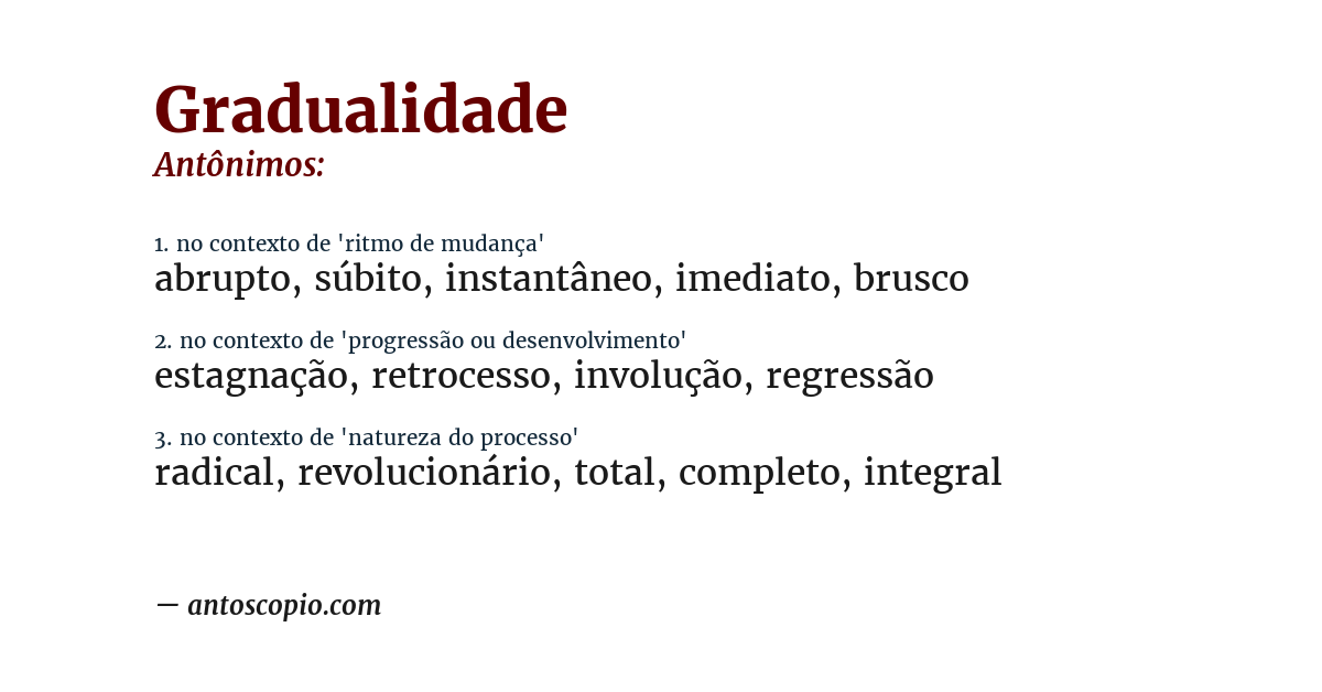 Antônimo de gradualidade
