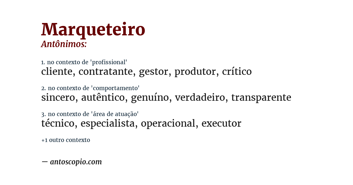 Antônimo de marqueteiro