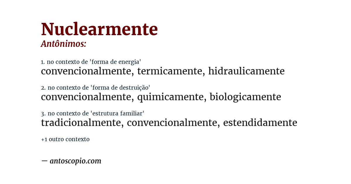 Antônimo de nuclearmente