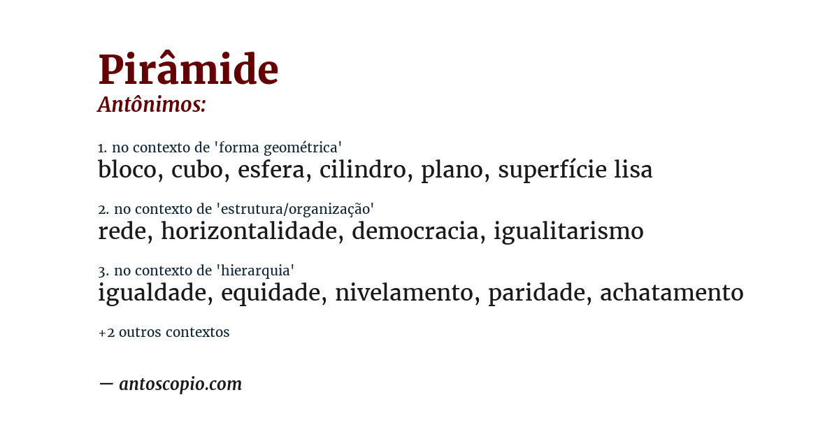 Antônimo de pirâmide