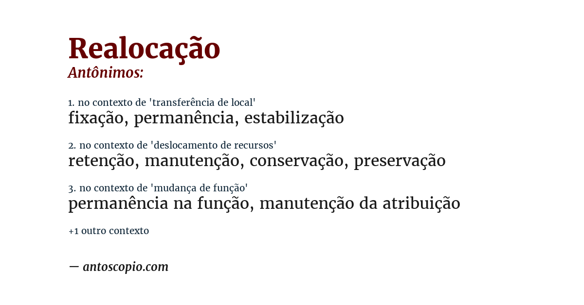Antônimo de realocação