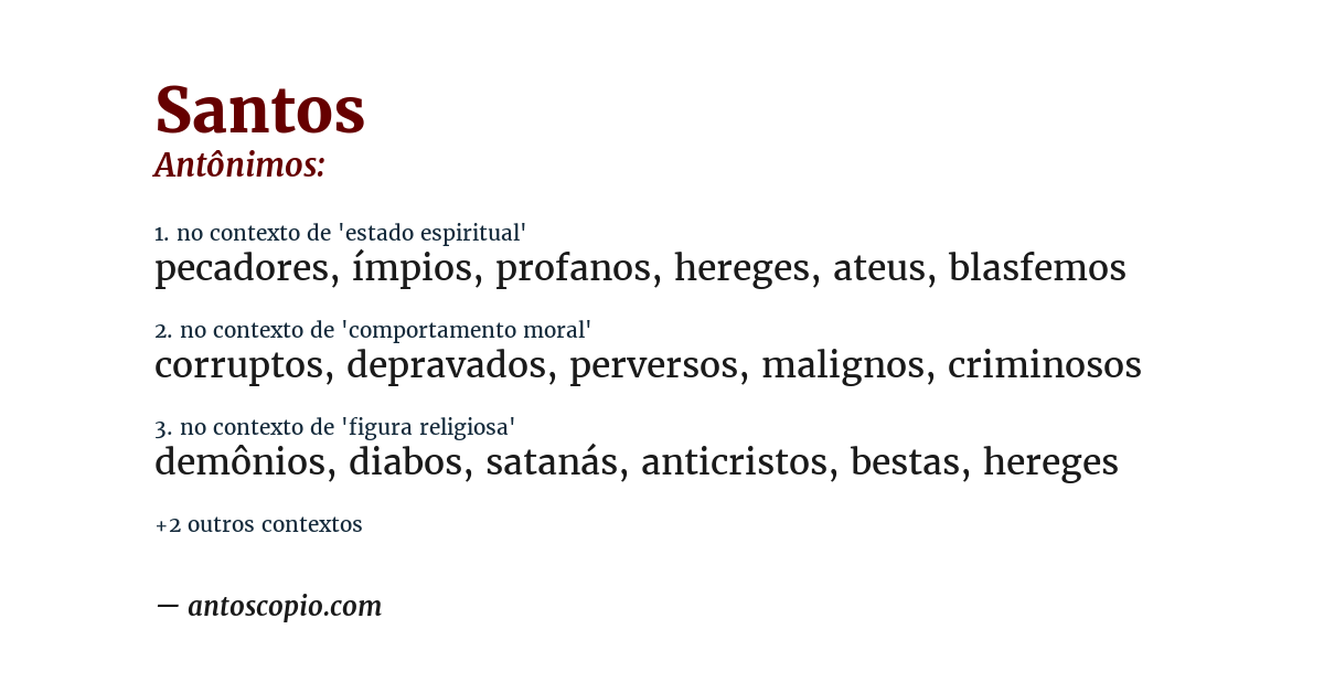 Antônimo de santos