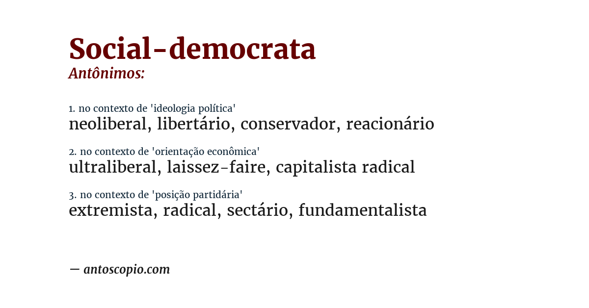 Antônimo de social-democrata
