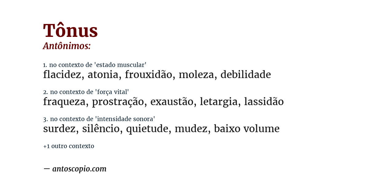 Antônimo de tônus