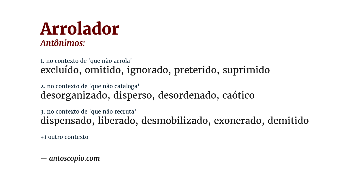 Antônimo de arrolador