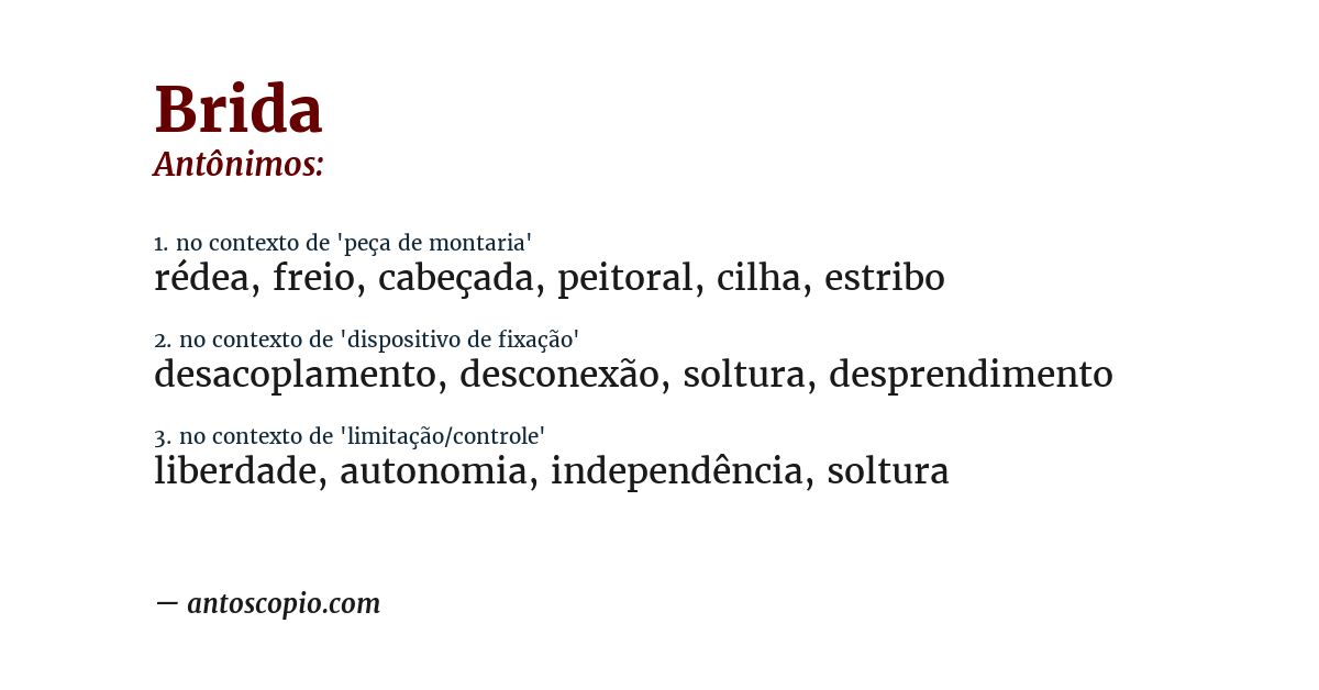 Antônimo de brida
