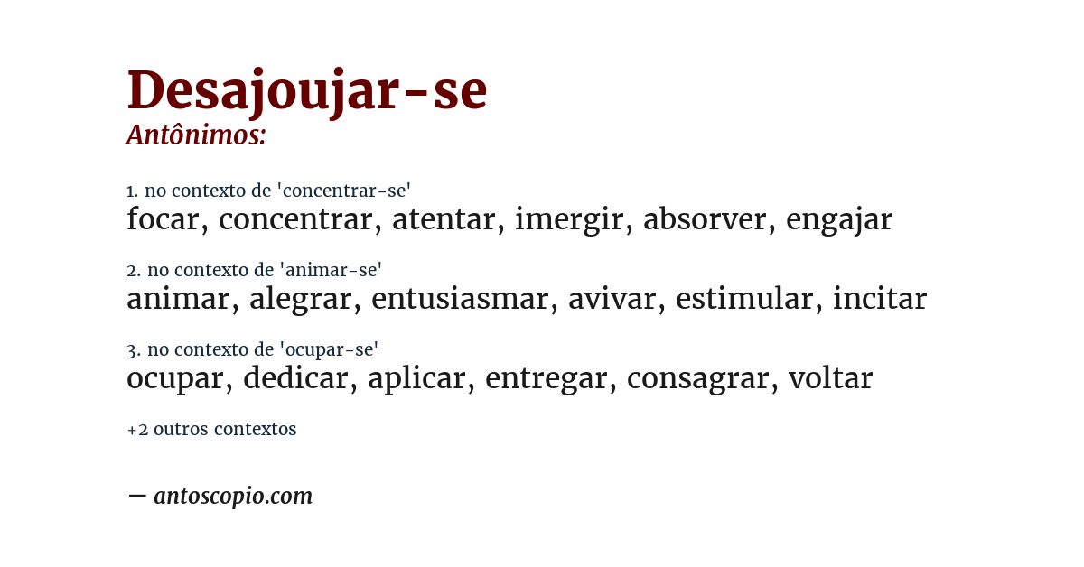 Antônimo de desajoujar-se