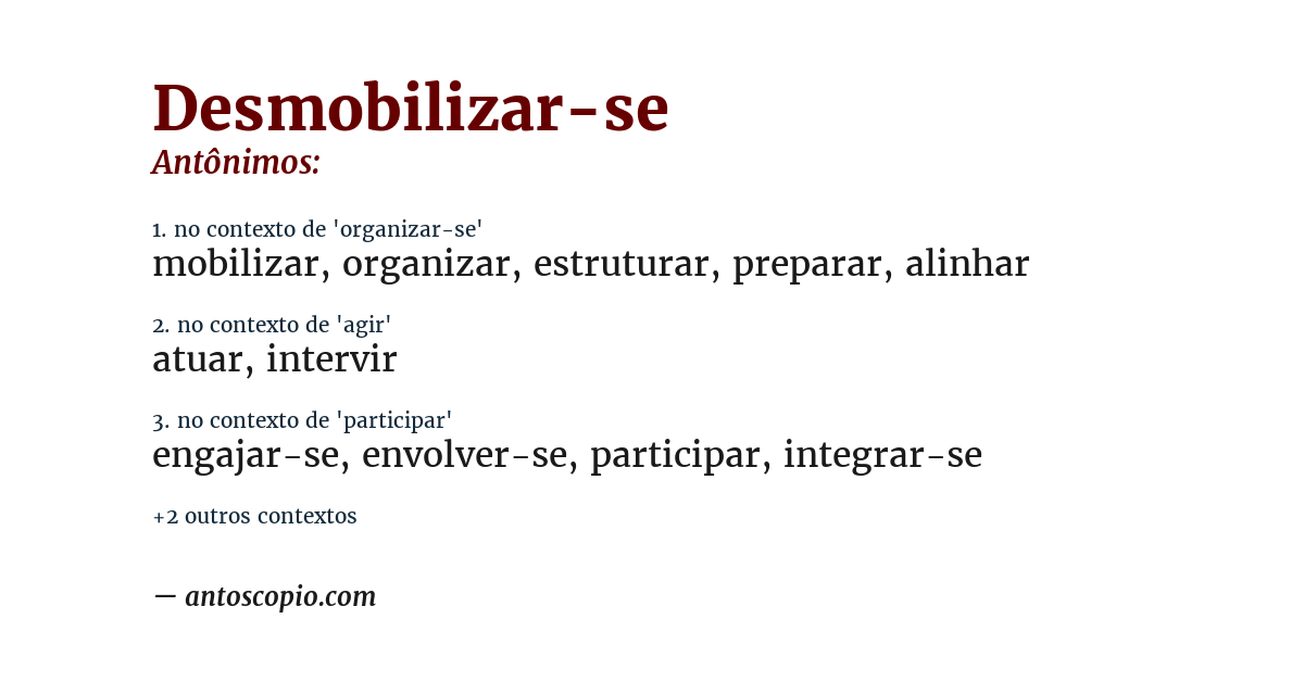 Antônimo de desmobilizar-se
