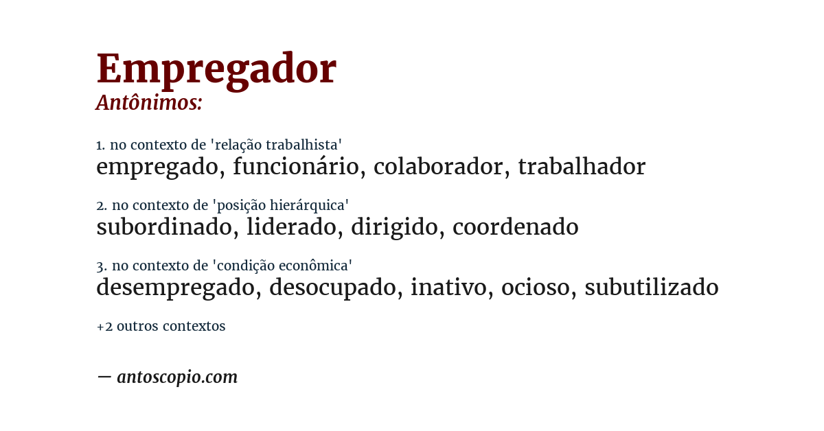 Antônimo de empregador