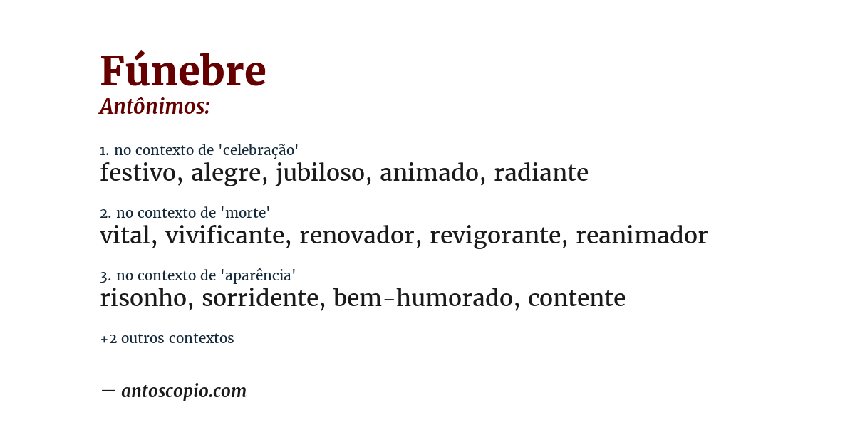 Antônimo de fúnebre