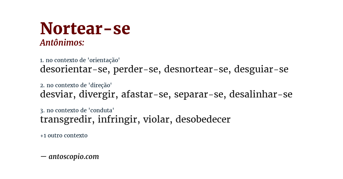 Antônimo de nortear-se