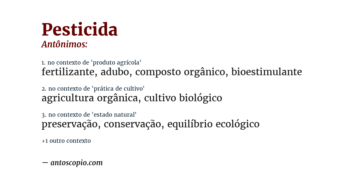 Antônimo de pesticida