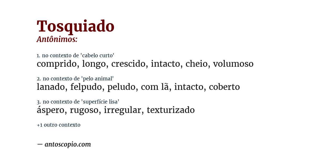 Antônimo de tosquiado