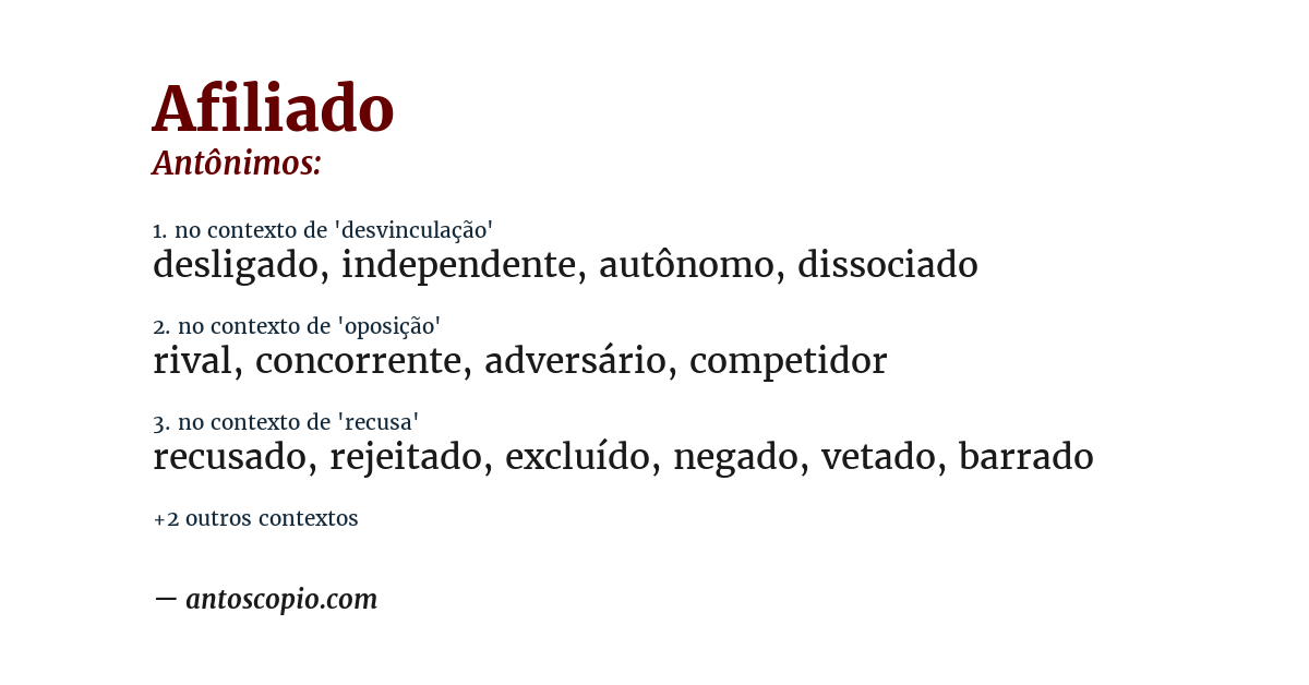 Antônimo de afiliado