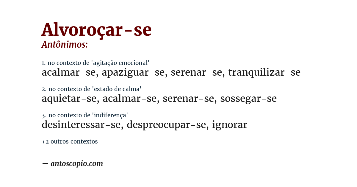 Antônimo de alvoroçar-se