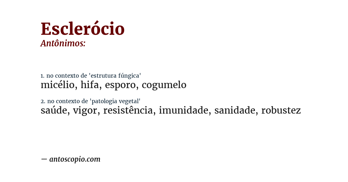 Antônimo de esclerócio