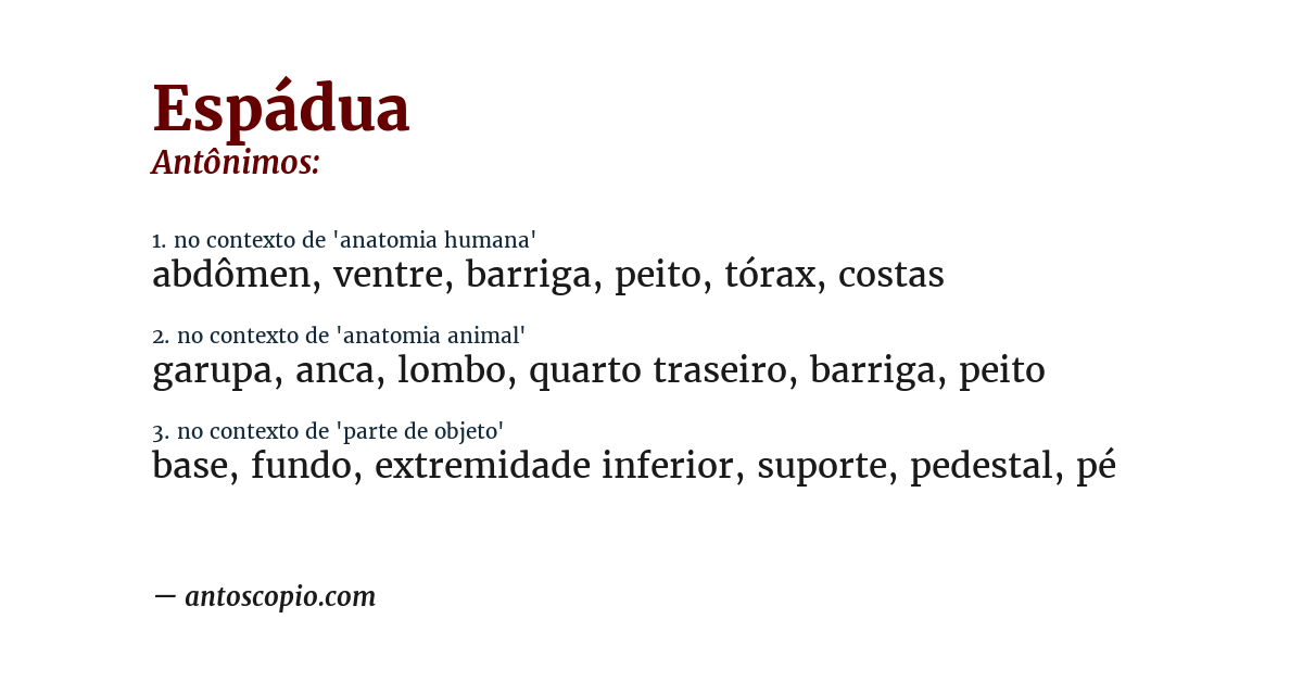 Antônimo de espádua