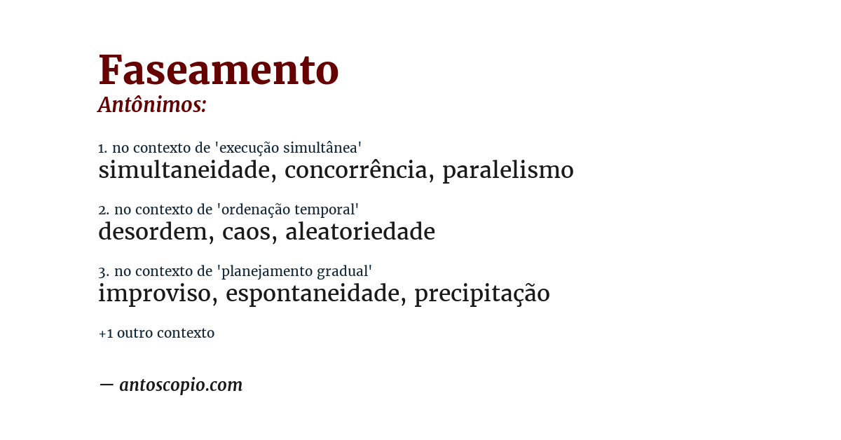 Antônimo de faseamento