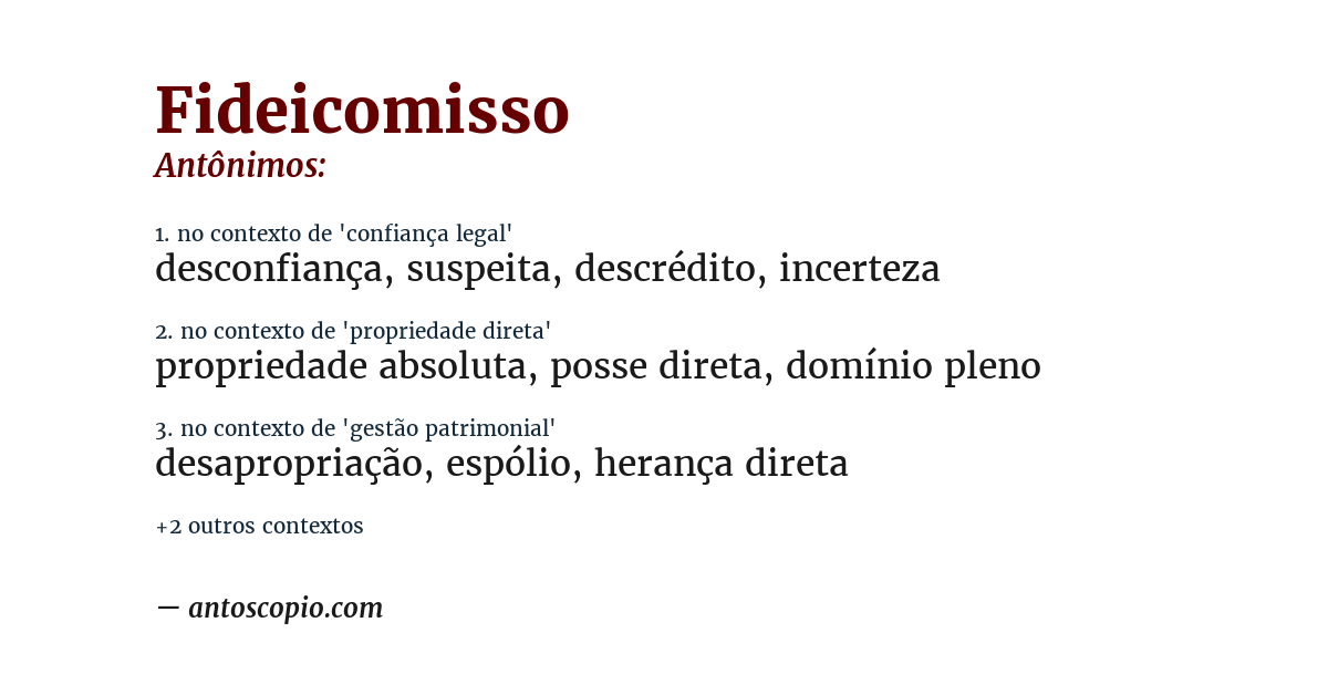 Antônimo de fideicomisso