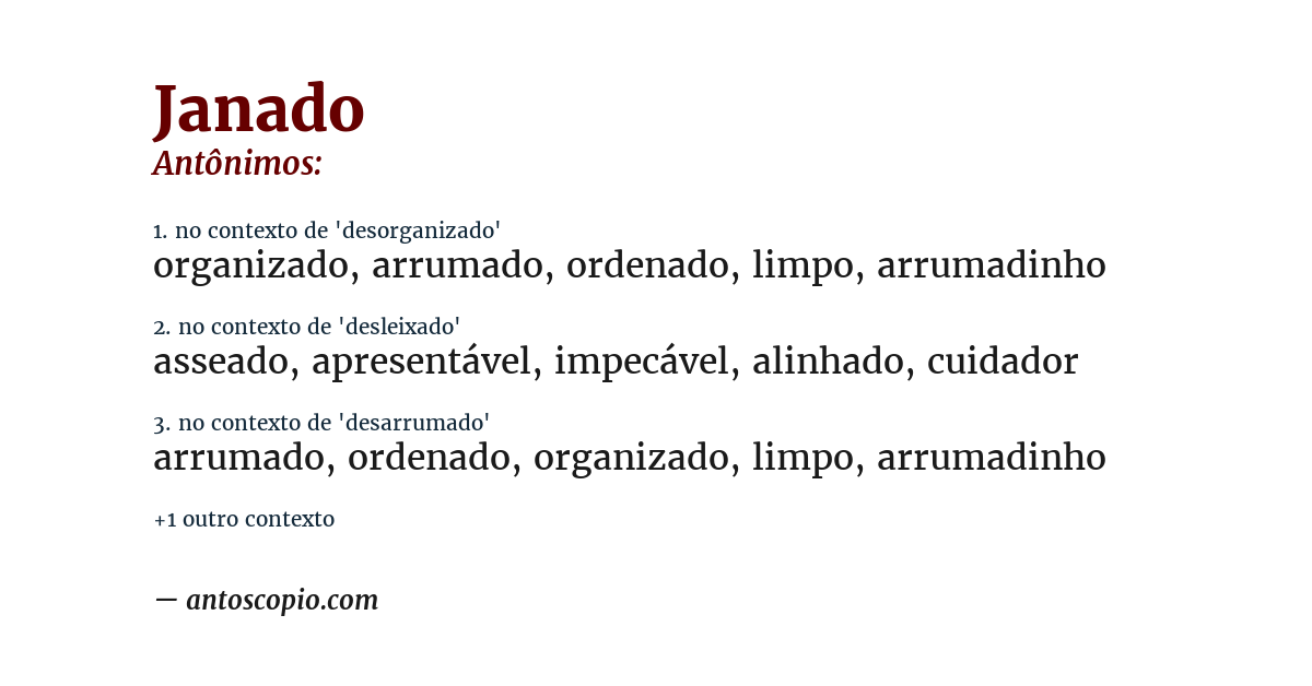 Antônimo de janado