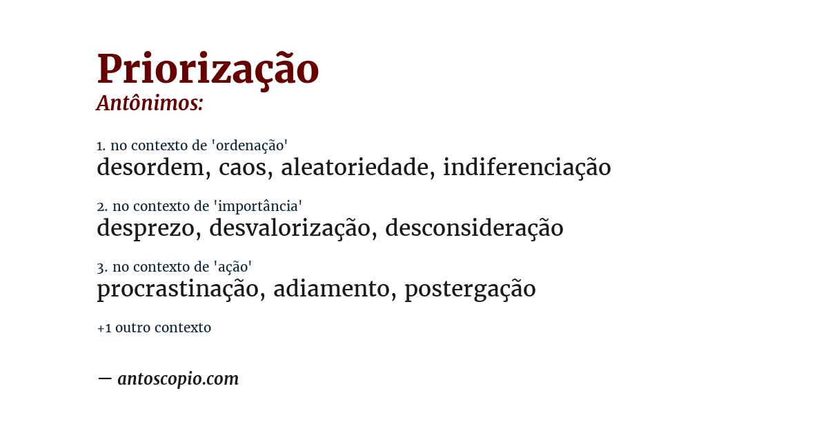 Antônimo de priorização