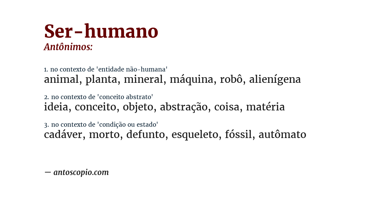 Antônimo de ser-humano