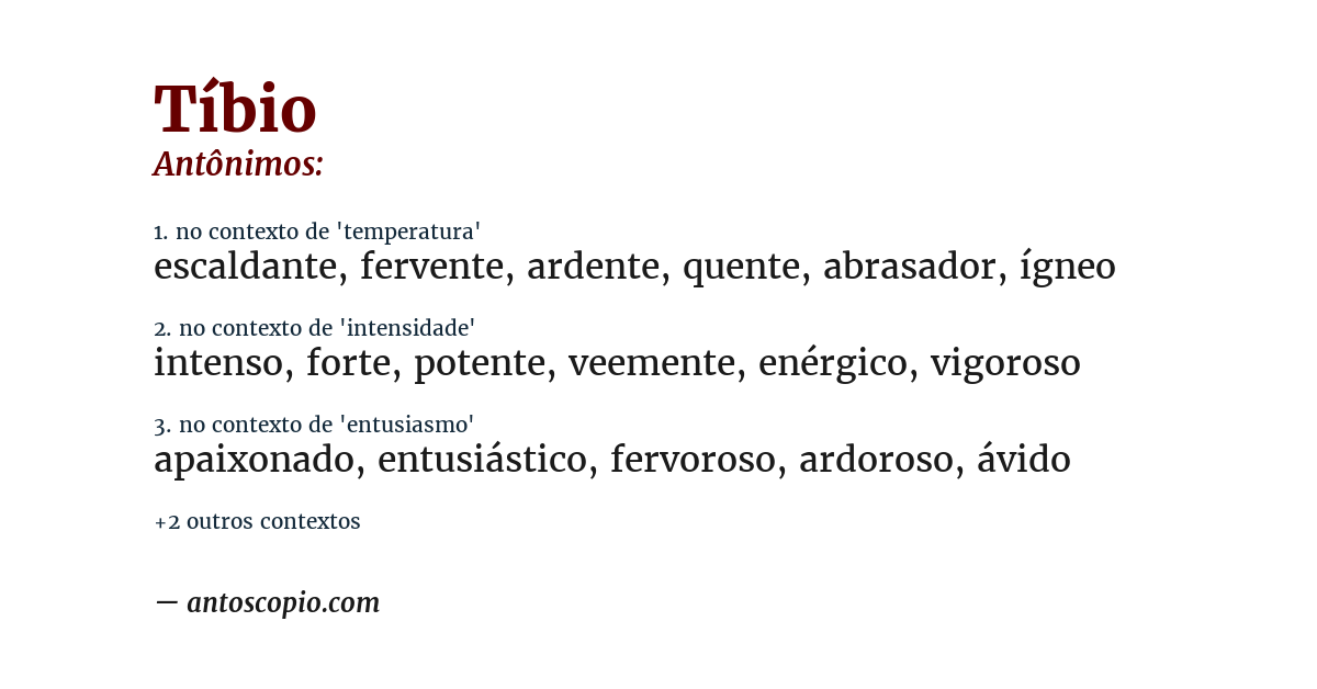 Antônimo de tíbio