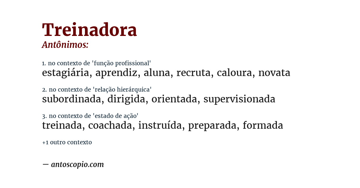 Antônimo de treinadora