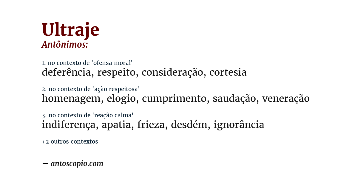Antônimo de ultraje