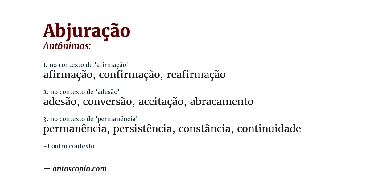 Antônimo de abjuração