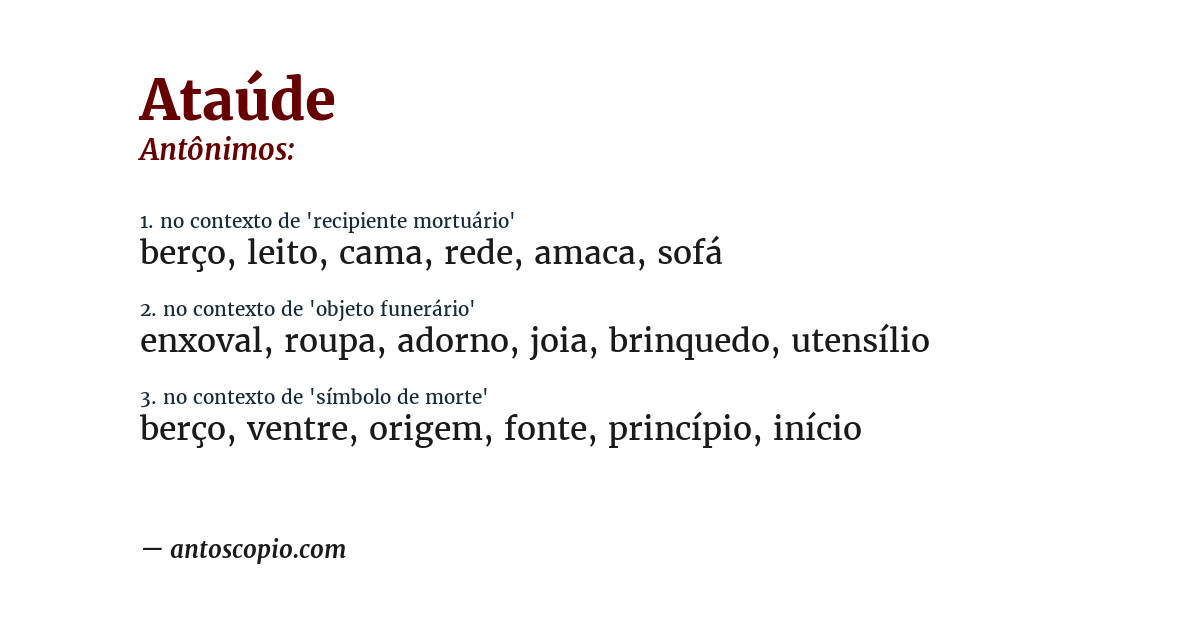 Antônimo de ataúde