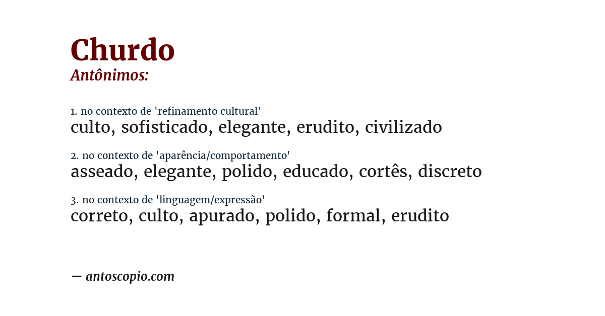 Antônimo de churdo