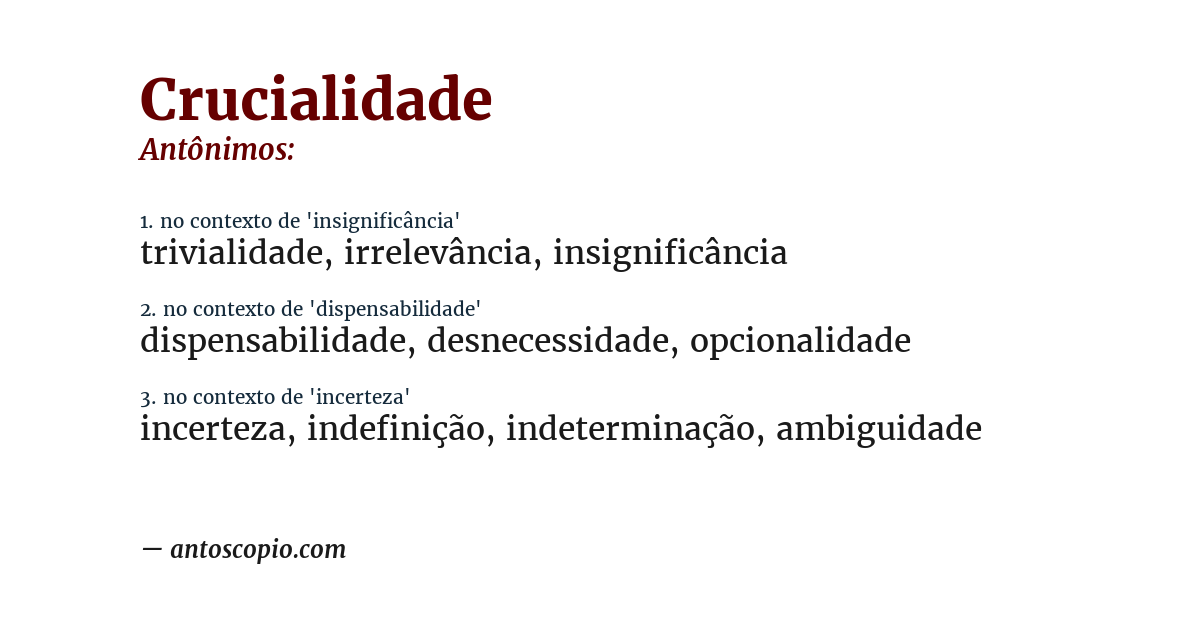 Antônimo de crucialidade