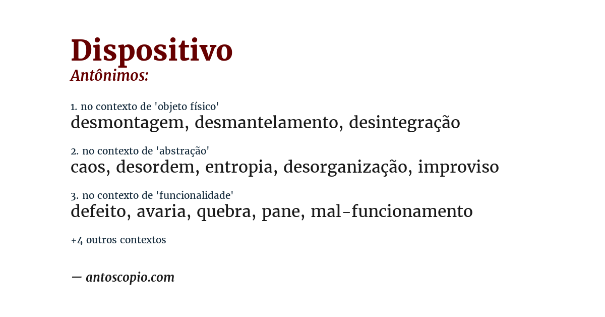 Antônimo de dispositivo