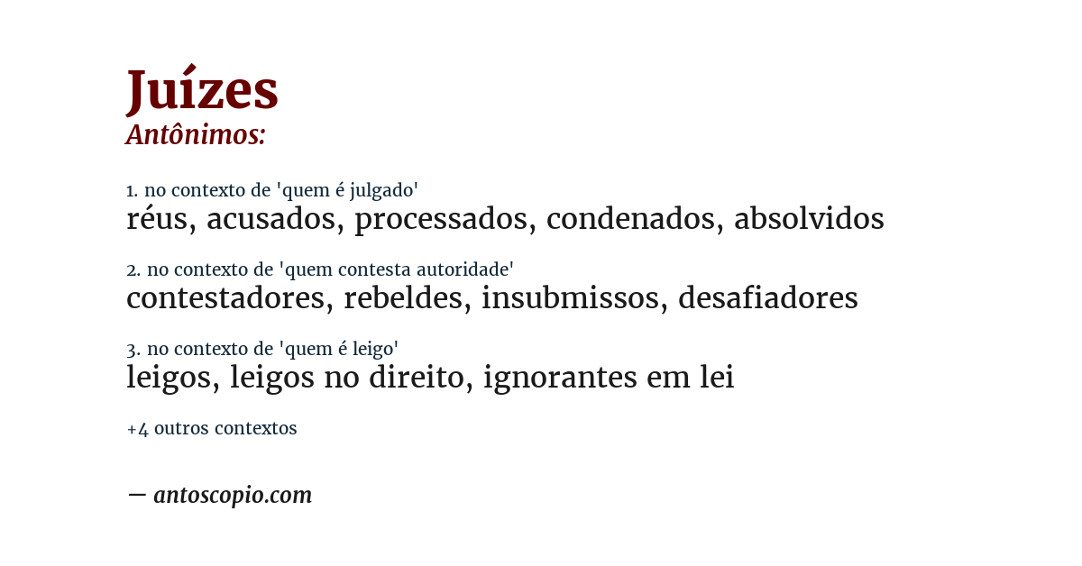 Antônimo de juízes