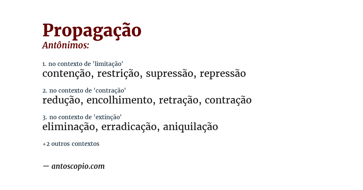 Antônimo de propagação