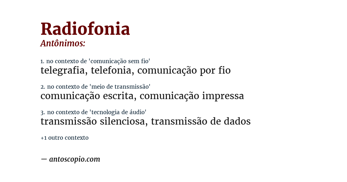 Antônimo de radiofonia