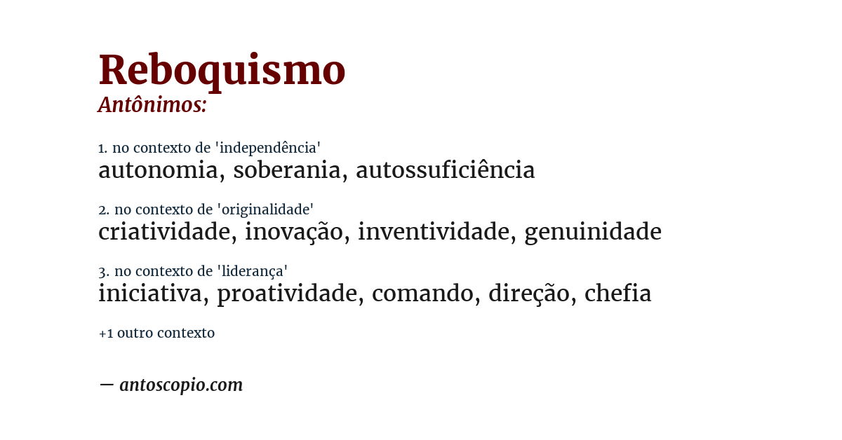 Antônimo de reboquismo