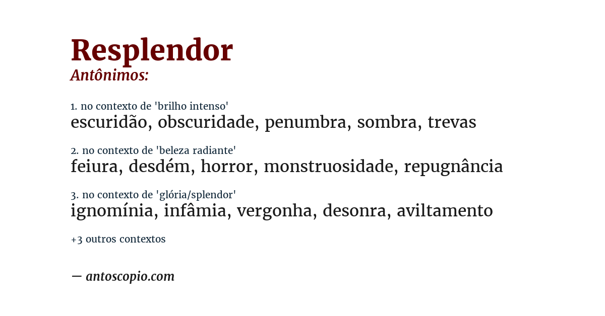 Antônimo de resplendor