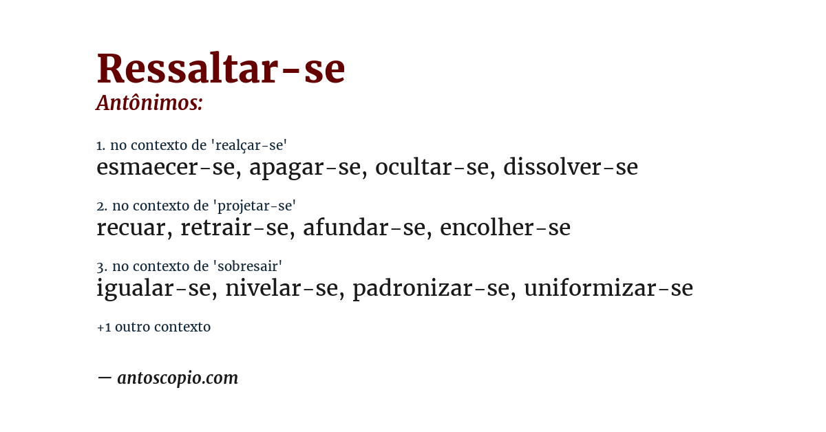 Antônimo de ressaltar-se