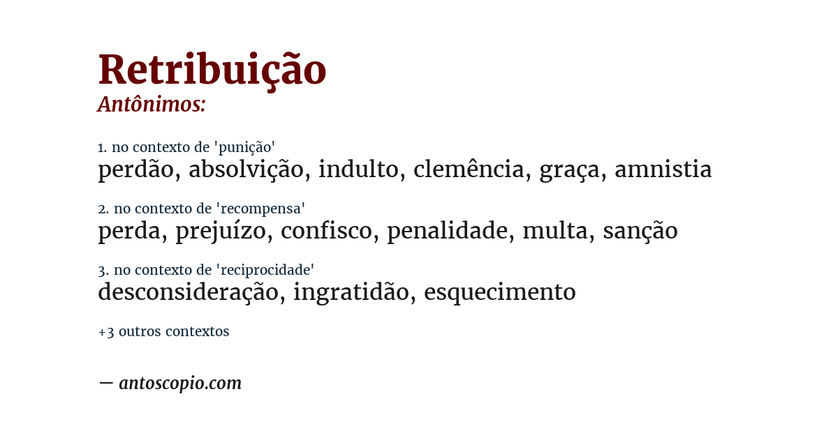 Antônimo de retribuição