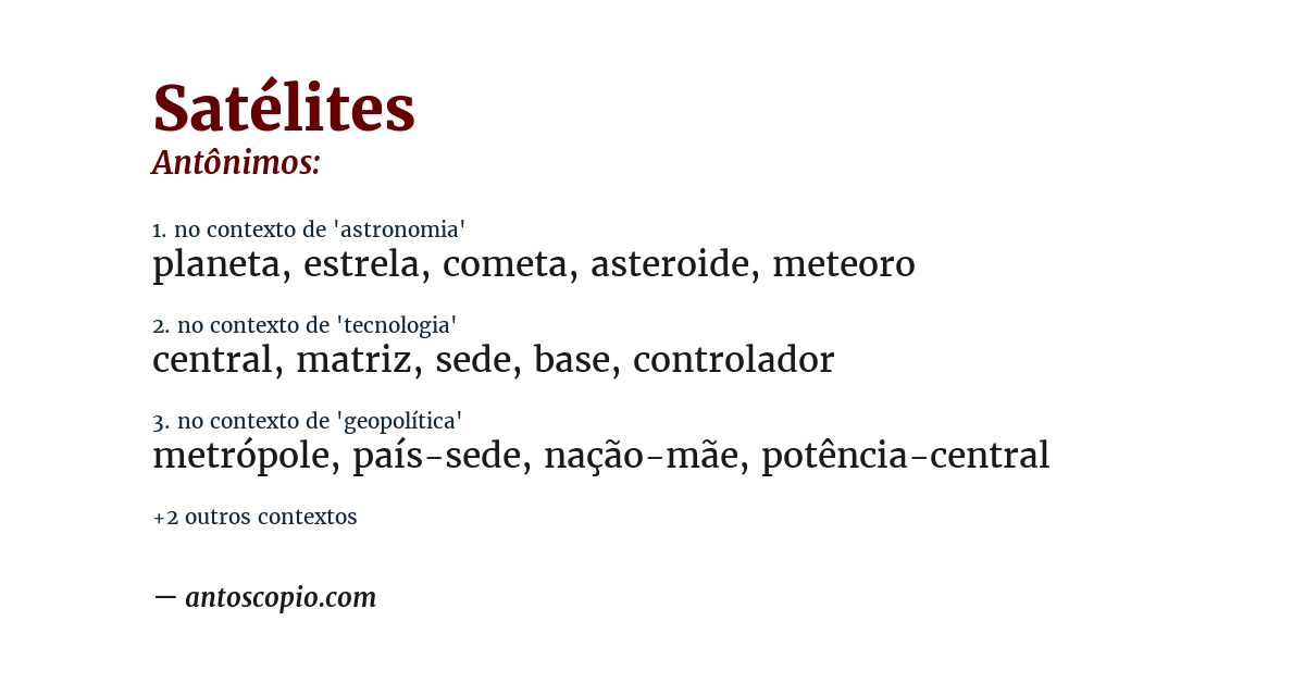 Antônimo de satélites