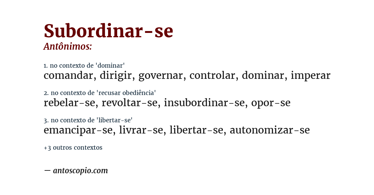 Antônimo de subordinar-se