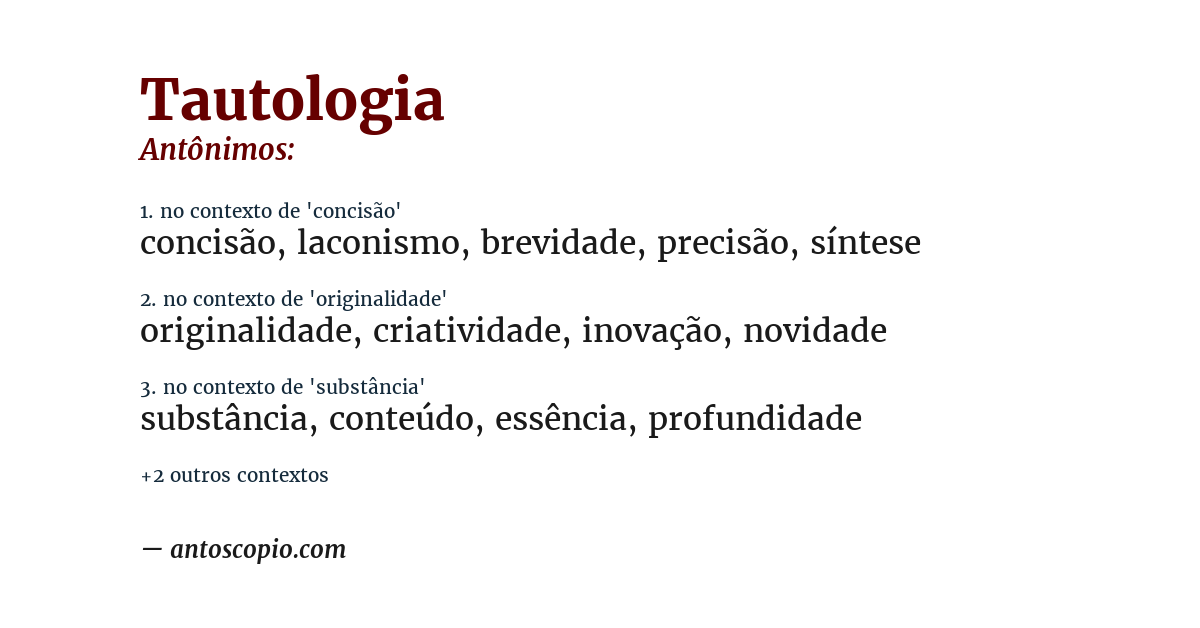 Antônimo de tautologia