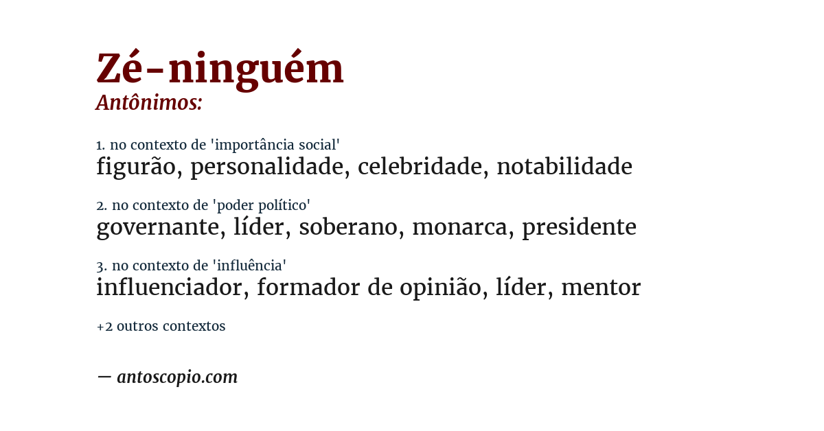 Antônimo de zé-ninguém