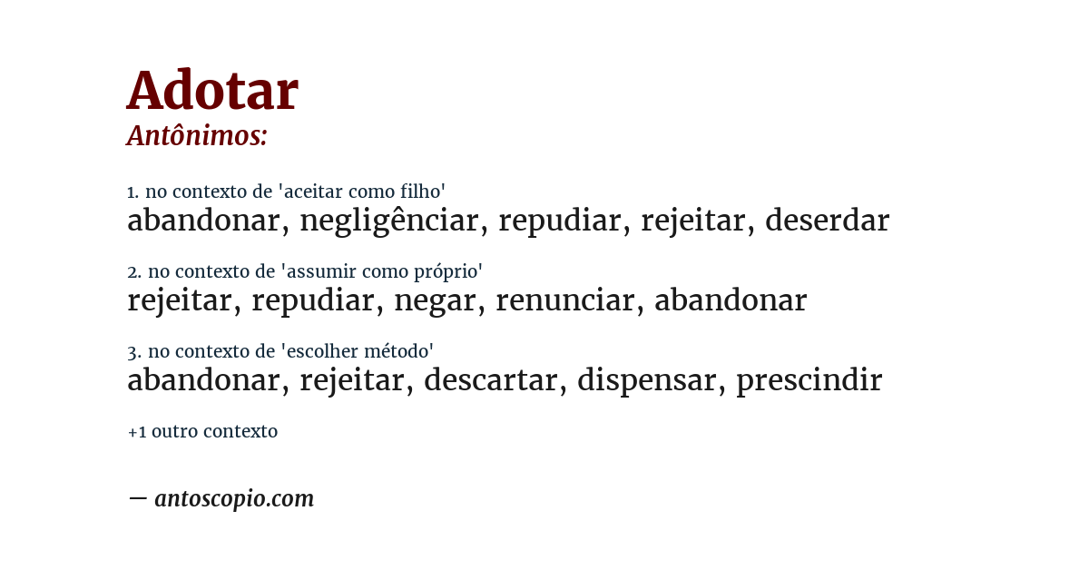 Antônimo de adotar